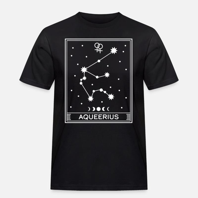 Aqueerius Lesbisch - Männer Workwear T-Shirt - Schwarz