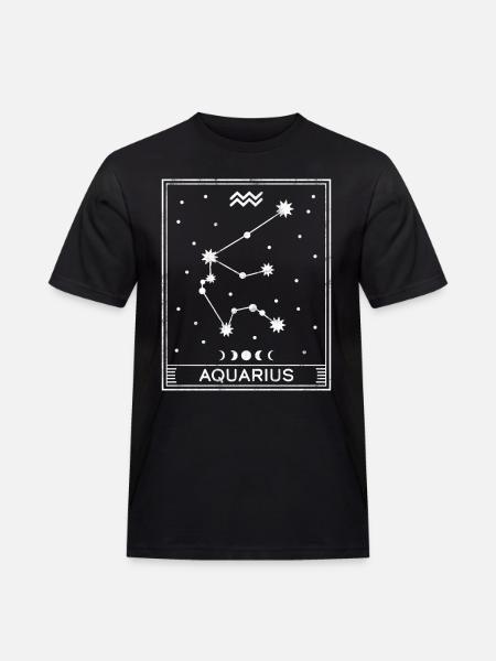 Sternzeichen Wassermann - Männer Workwear T-Shirt - Schwarz