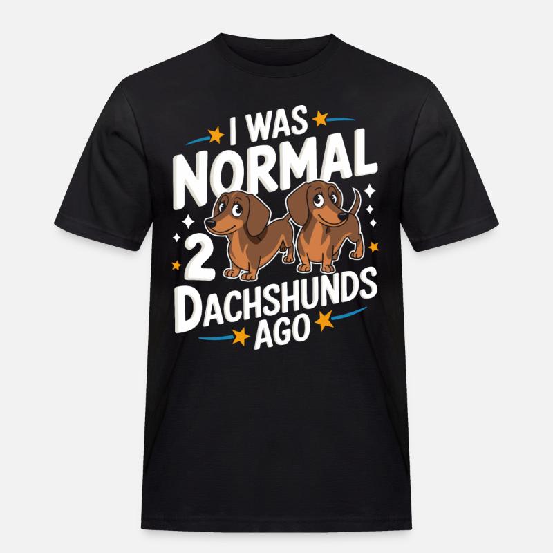 Dackel Hund - Männer Workwear T-Shirt - Schwarz