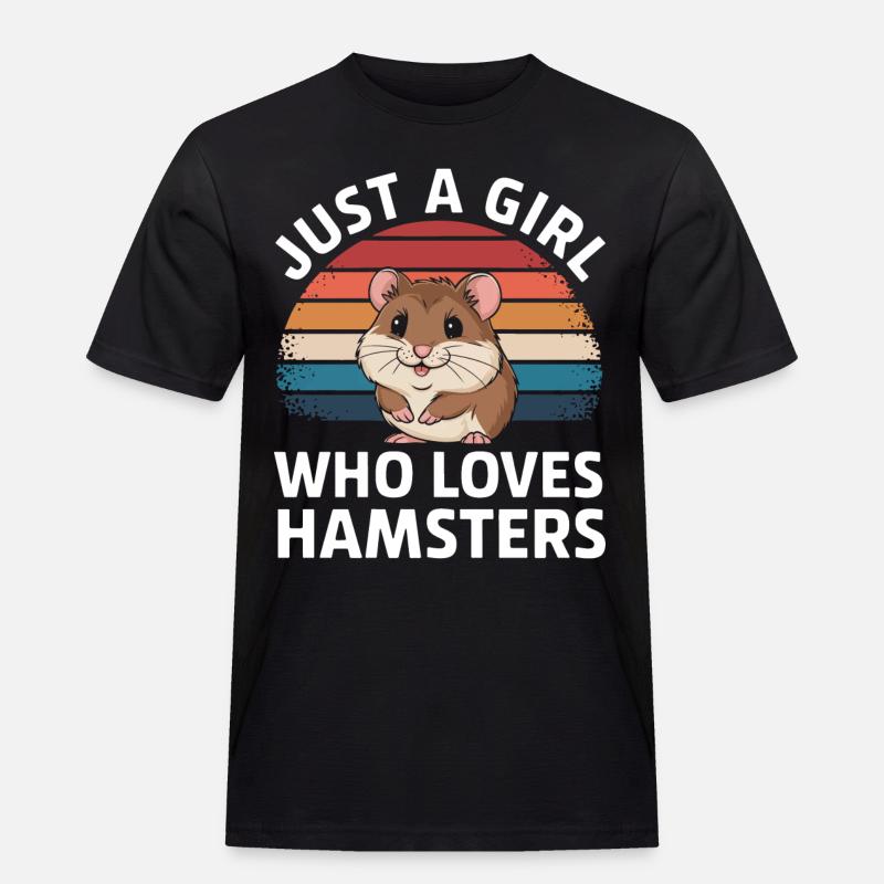 Hamster - Männer Workwear T-Shirt - Schwarz