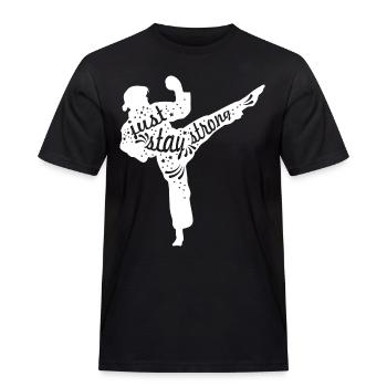 Karate Mädchen - Männer Workwear T-Shirt - Schwarz - Vorne - AI Model Male 178 light (178cm)