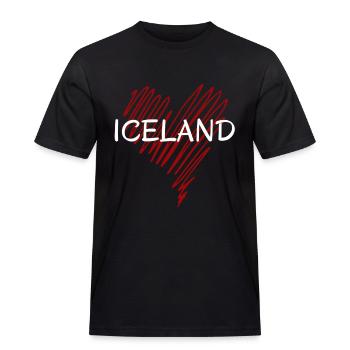 Ich liebe Island, stolzer Isländer - Männer Workwear T-Shirt - Schwarz - Vorne - AI Model Male 178 light (178cm)