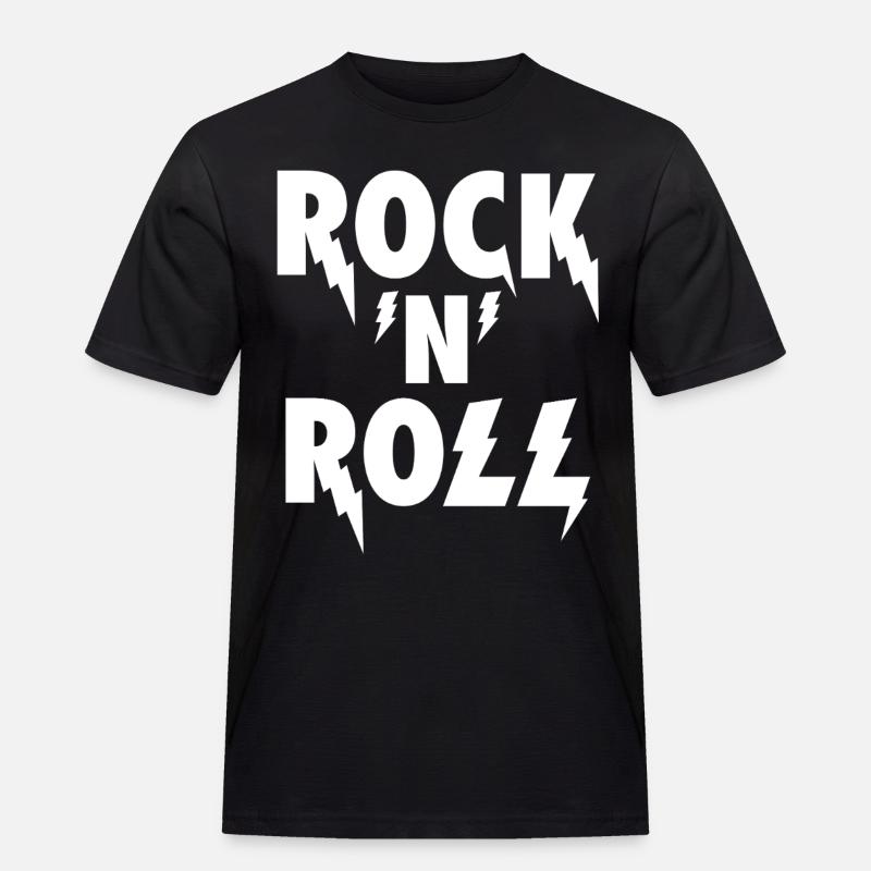 Rock'N'Roll Blitz-Emblem - Männer Workwear T-Shirt - Schwarz