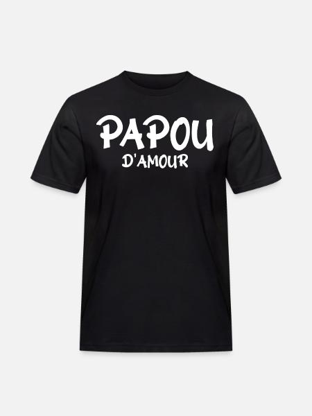 Papou d'amour - T-shirt Workwear homme - noir