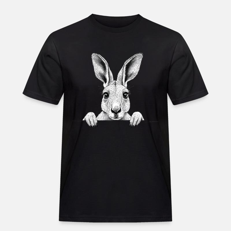 Känguru - Männer Workwear T-Shirt - Schwarz
