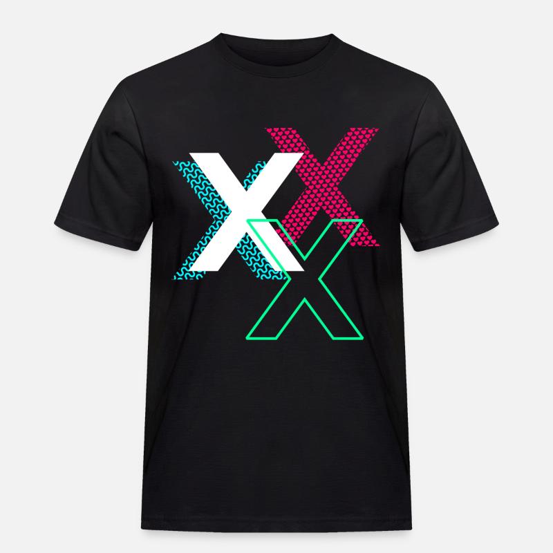X Buchstabe - Männer Workwear T-Shirt - Schwarz