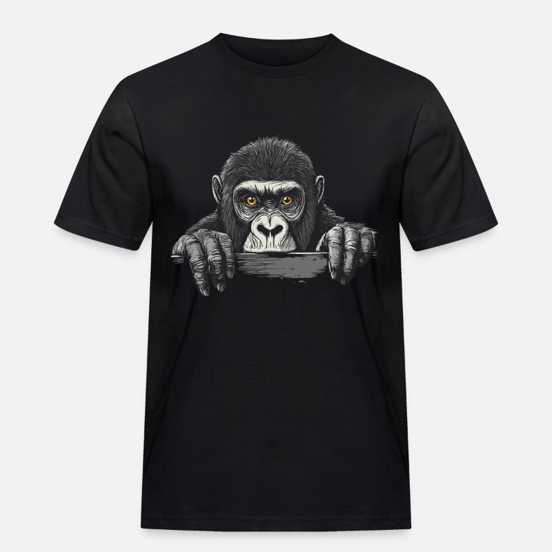 Gorilla - Männer Workwear T-Shirt - Schwarz