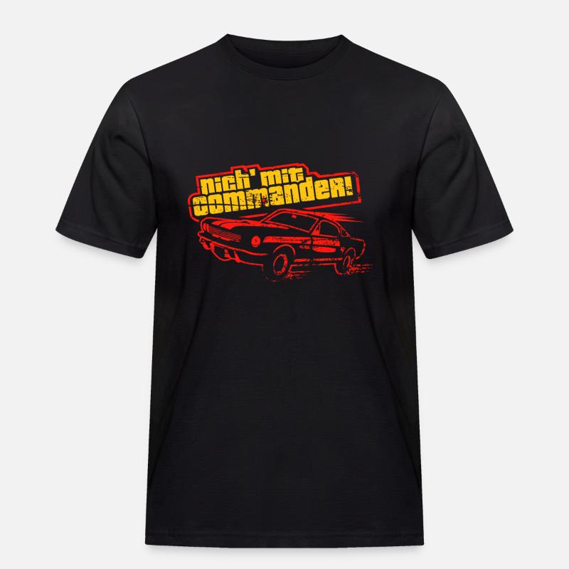 Nich' mit Commander - Männer Workwear T-Shirt - Schwarz