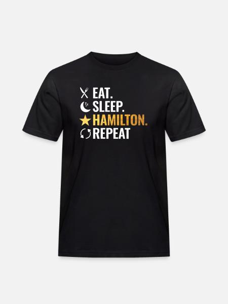 Eat Sleep Hamilton Repeat - Men's Workwear T-Shirt - black