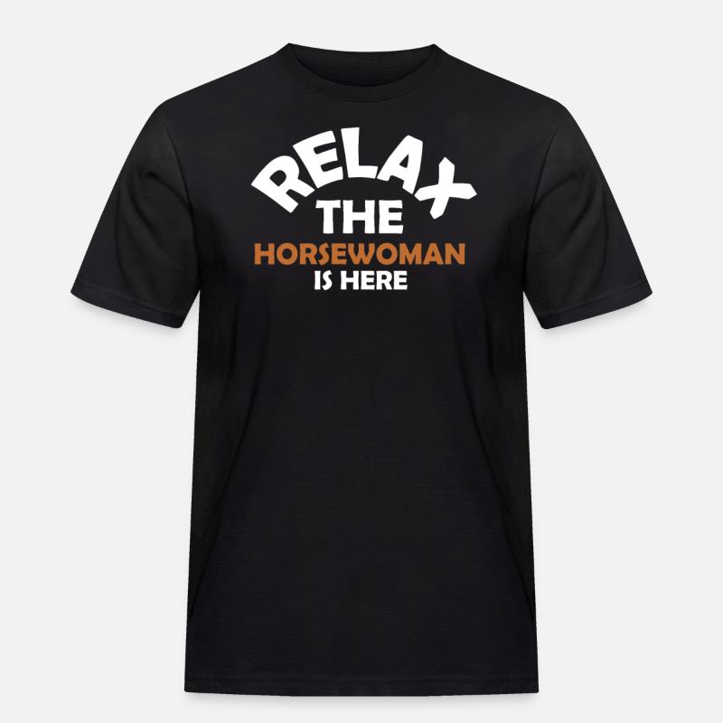 Pferdemädchen Pferdefrau Pferd Geschenkidee - Männer Workwear T-Shirt - Schwarz