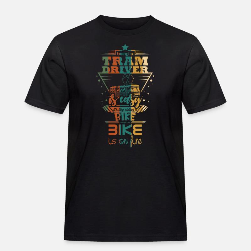 Tramfahrer Spruch - Männer Workwear T-Shirt - Schwarz