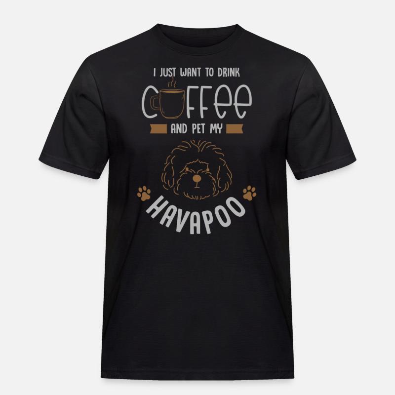 havapoo, havapoo Havaneser, caniche, - T-shirt Workwear homme - noir