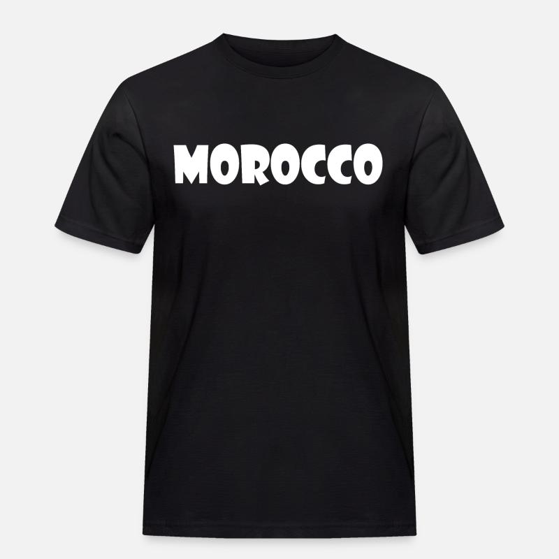 Morocco - Männer Workwear T-Shirt - Schwarz