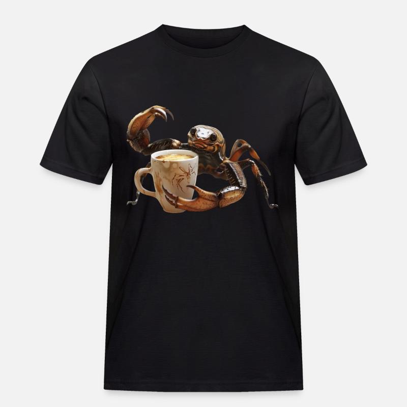 Skorpion Kaffee - Männer Workwear T-Shirt - Schwarz