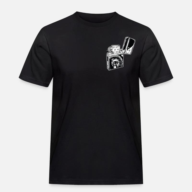 SHARP // Trojan // Feuerzeug - Männer Workwear T-Shirt - Schwarz