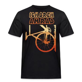 Ich dreh am Rad Radler Spruch Radl Biker Radfahrer - Männer Workwear T-Shirt - Schwarz - Vorne - AI Model Male 178 light (178cm)