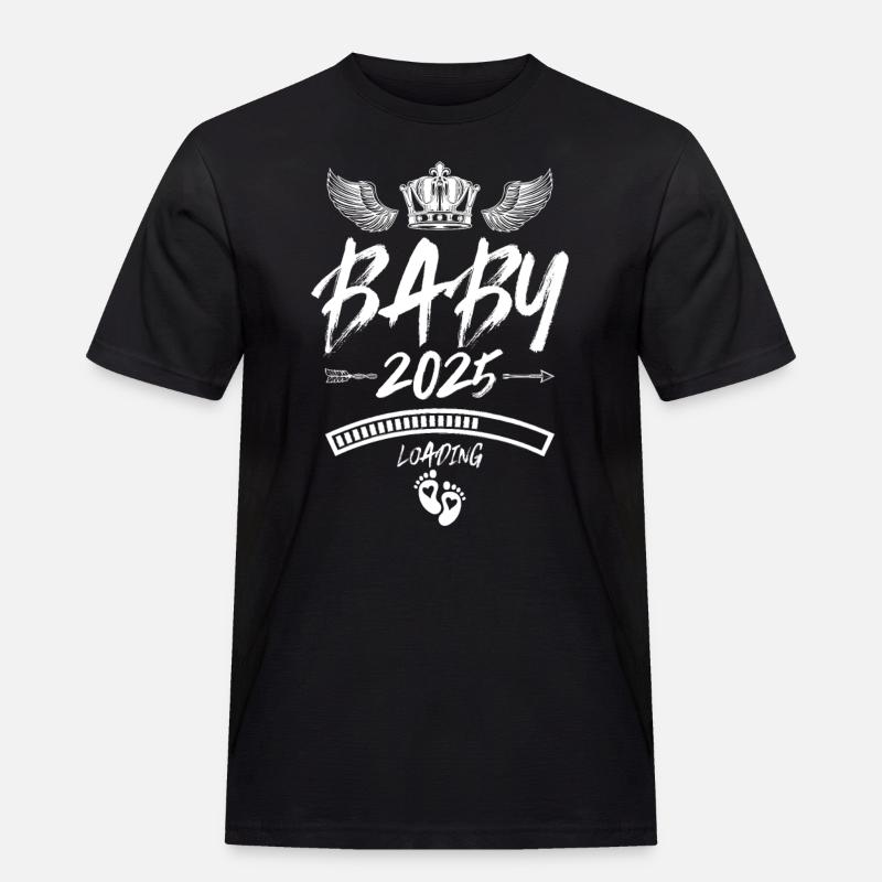 Baby 2025 Loading Spruch - Männer Workwear T-Shirt - Schwarz