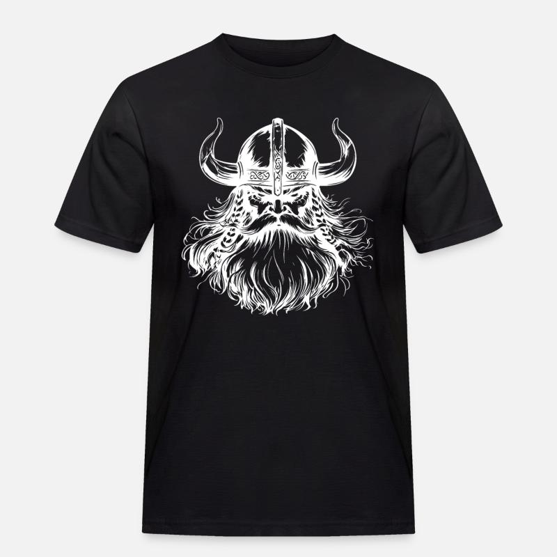 Wikinger Krieger - Männer Workwear T-Shirt - Schwarz