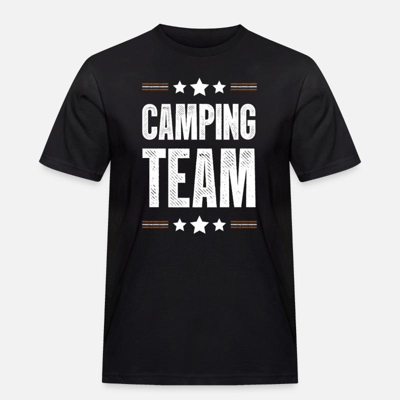 Camping Team - Männer Workwear T-Shirt - Schwarz