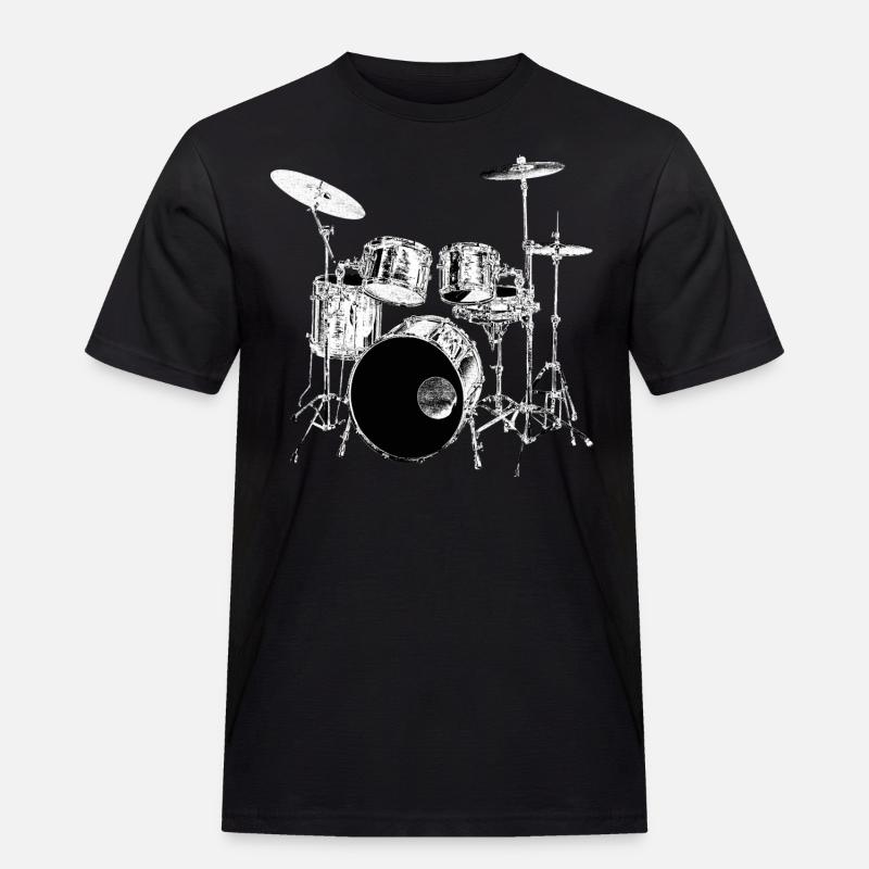 Drums Silber - Männer Workwear T-Shirt - Schwarz