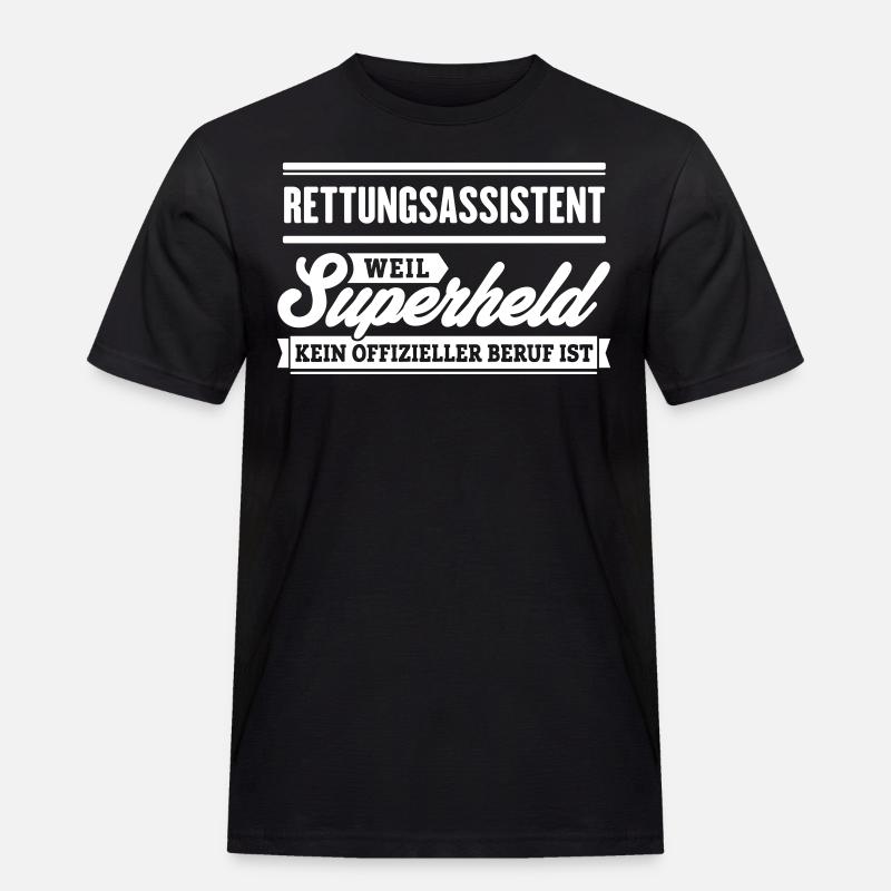 Superheld Rettungsassistent - Männer Workwear T-Shirt - Schwarz