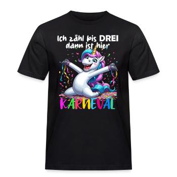 Einhorn Karneval Konfetti Alaaf Helau Party lustig - Männer Workwear T-Shirt - Schwarz - Vorne - AI Model Male 178 light (178cm)