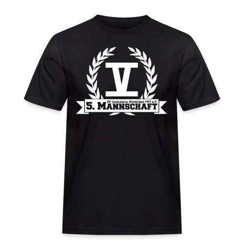 V mit College-Schriftzug - Weiß - Männer Workwear T-Shirt