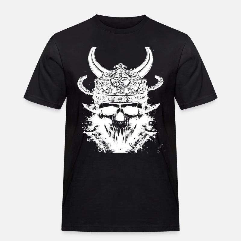Wikinger Schädel - Männer Workwear T-Shirt - Schwarz
