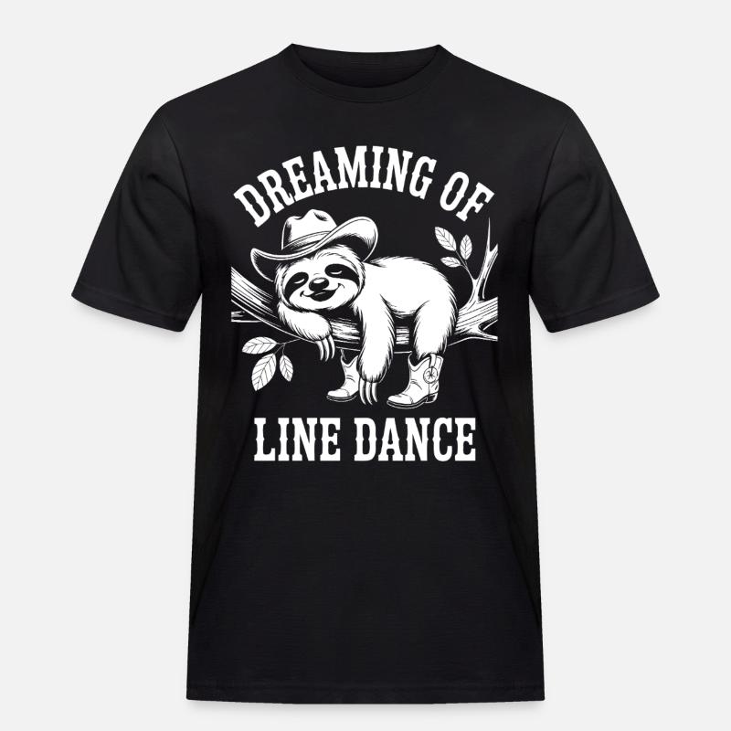 Sloth Dreaming Line Dance - Men's Workwear T-Shirt - black