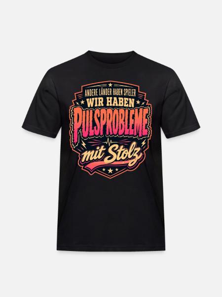Pulsprobleme mit Stolz - Männer Workwear T-Shirt - Schwarz
