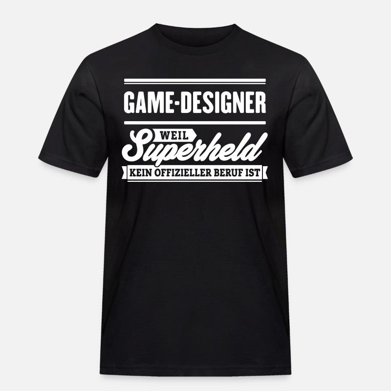 Superheld Game-Designer - Männer Workwear T-Shirt - Schwarz