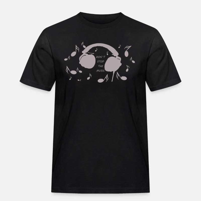 Don´Stop the Music Grau - Männer Workwear T-Shirt - Schwarz
