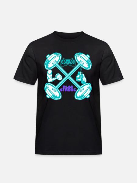PlayStrong- gamer shirt - Männer Workwear T-Shirt - Schwarz