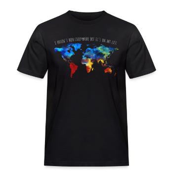 I Haven't Been Everywhere But It's On My List - Männer Workwear T-Shirt - Schwarz - Vorne - AI Model Male 178 light (178cm)