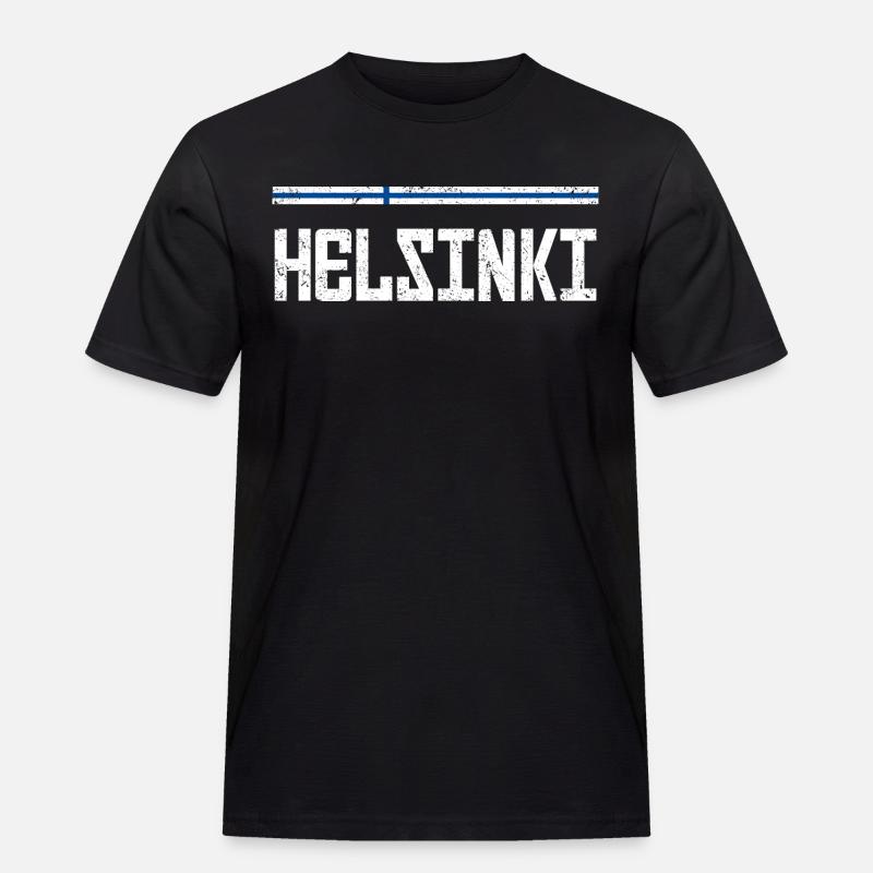 Helsinki - Männer Workwear T-Shirt - Schwarz