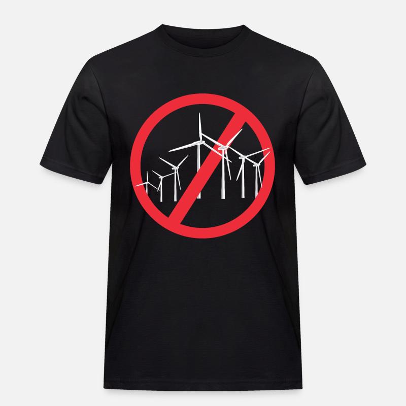 Stopp Windräder - Männer Workwear T-Shirt - Schwarz