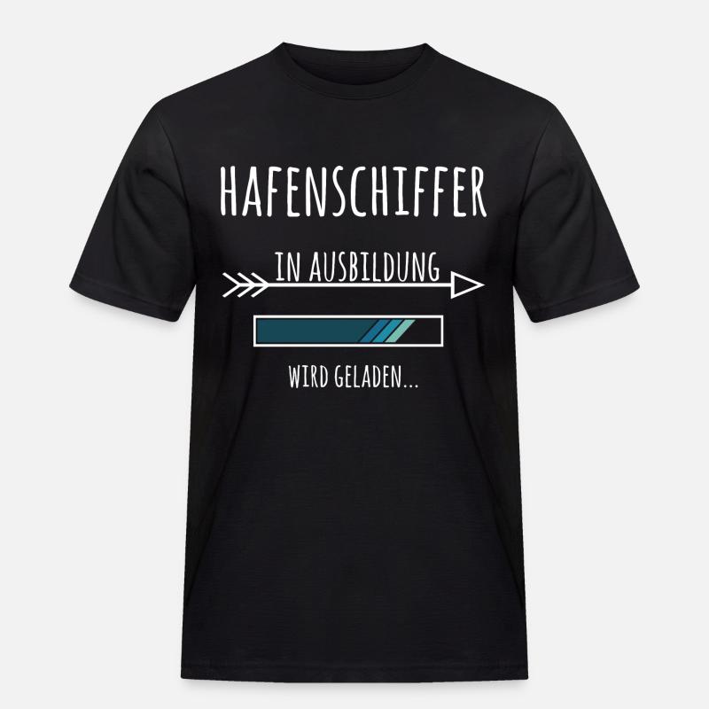 Hafenschiffer Ausbildung Beruf Geschenk - Männer Workwear T-Shirt - Schwarz