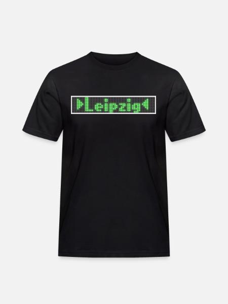 Leipzig LED Display Vert - T-shirt Workwear homme - noir