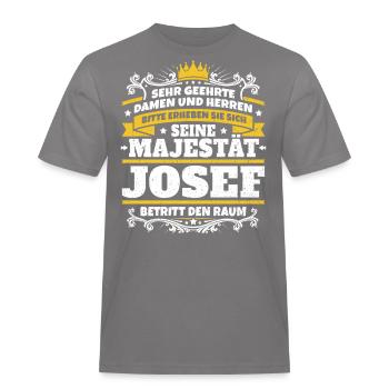 His Majesty Josef - Men's Workwear T-Shirt - grey - Front - AI Model Male 185 dark (185cm)