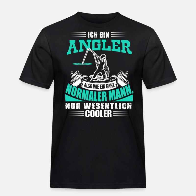 Ich bin Angler! - Männer Workwear T-Shirt - Schwarz