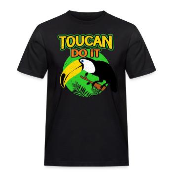 Toucan - Men's Workwear T-Shirt - black - Front - AI Model Male 178 light (178cm)