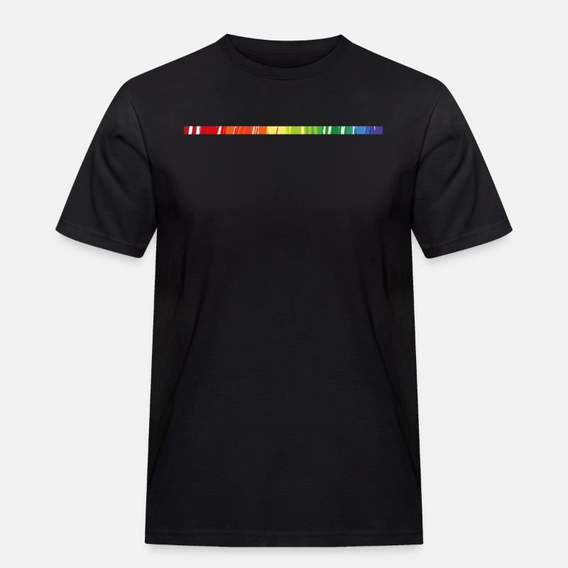 Regenbogen Strich - Männer Workwear T-Shirt - Schwarz