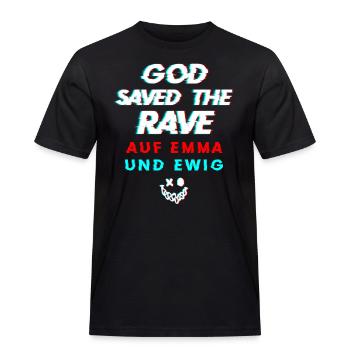 Raver - Männer Workwear T-Shirt - Schwarz - Vorne - AI Model Male 178 light (178cm)