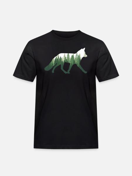 Fox Nature Forest - Men's Workwear T-Shirt - black