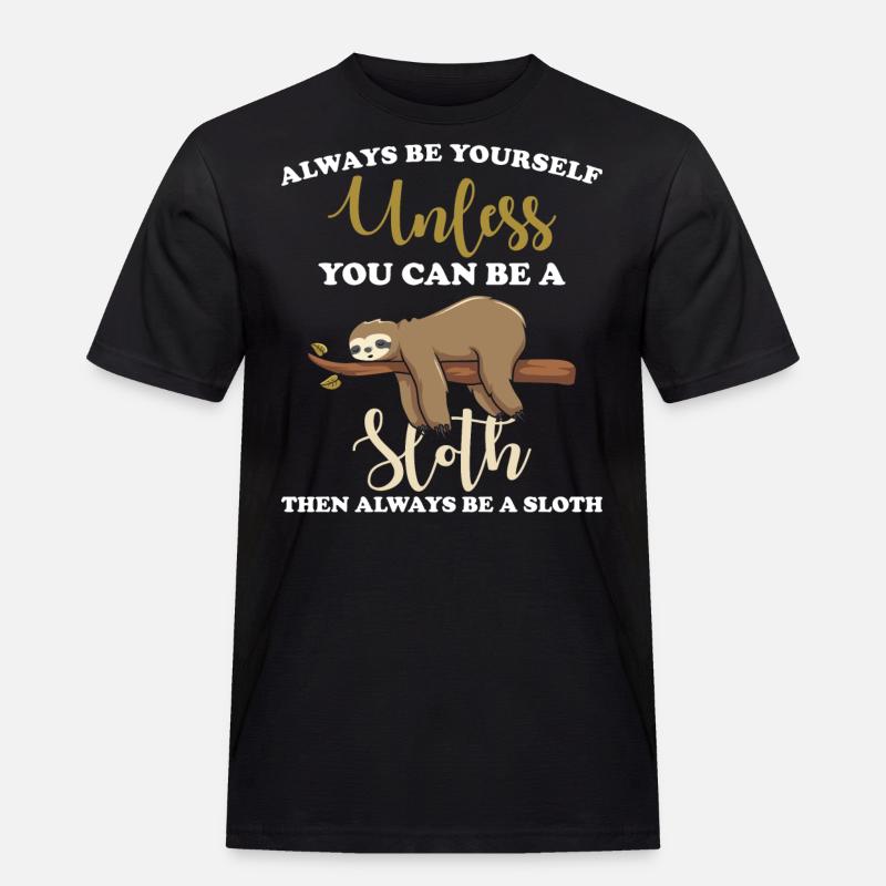 Faultier - Männer Workwear T-Shirt - Schwarz