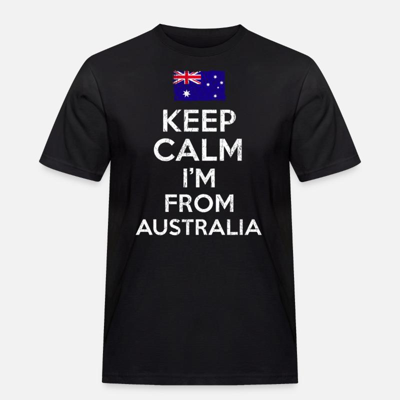 Australia Keep Calm - Männer Workwear T-Shirt - Schwarz
