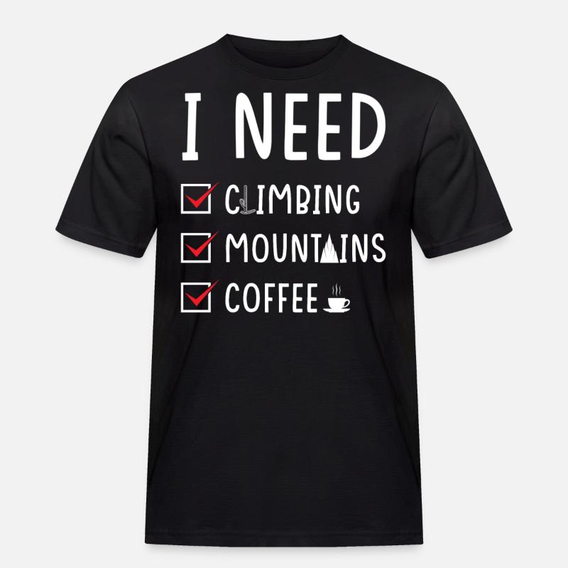 Klettern Berge Kaffee - Männer Workwear T-Shirt - Schwarz