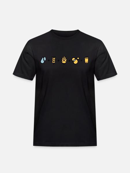 Bier Formel - Männer Workwear T-Shirt - Schwarz