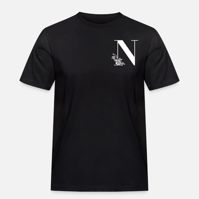 Buchstabe N - Männer Workwear T-Shirt - Schwarz