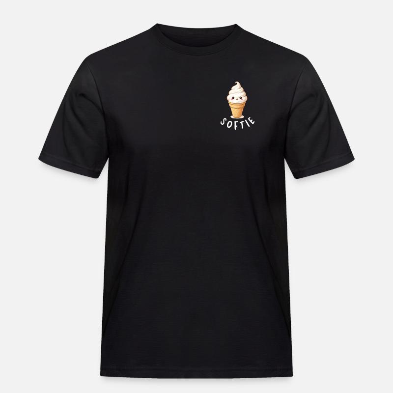Softie. Softeis Liebe Eiscreme Statement - Männer Workwear T-Shirt - Schwarz